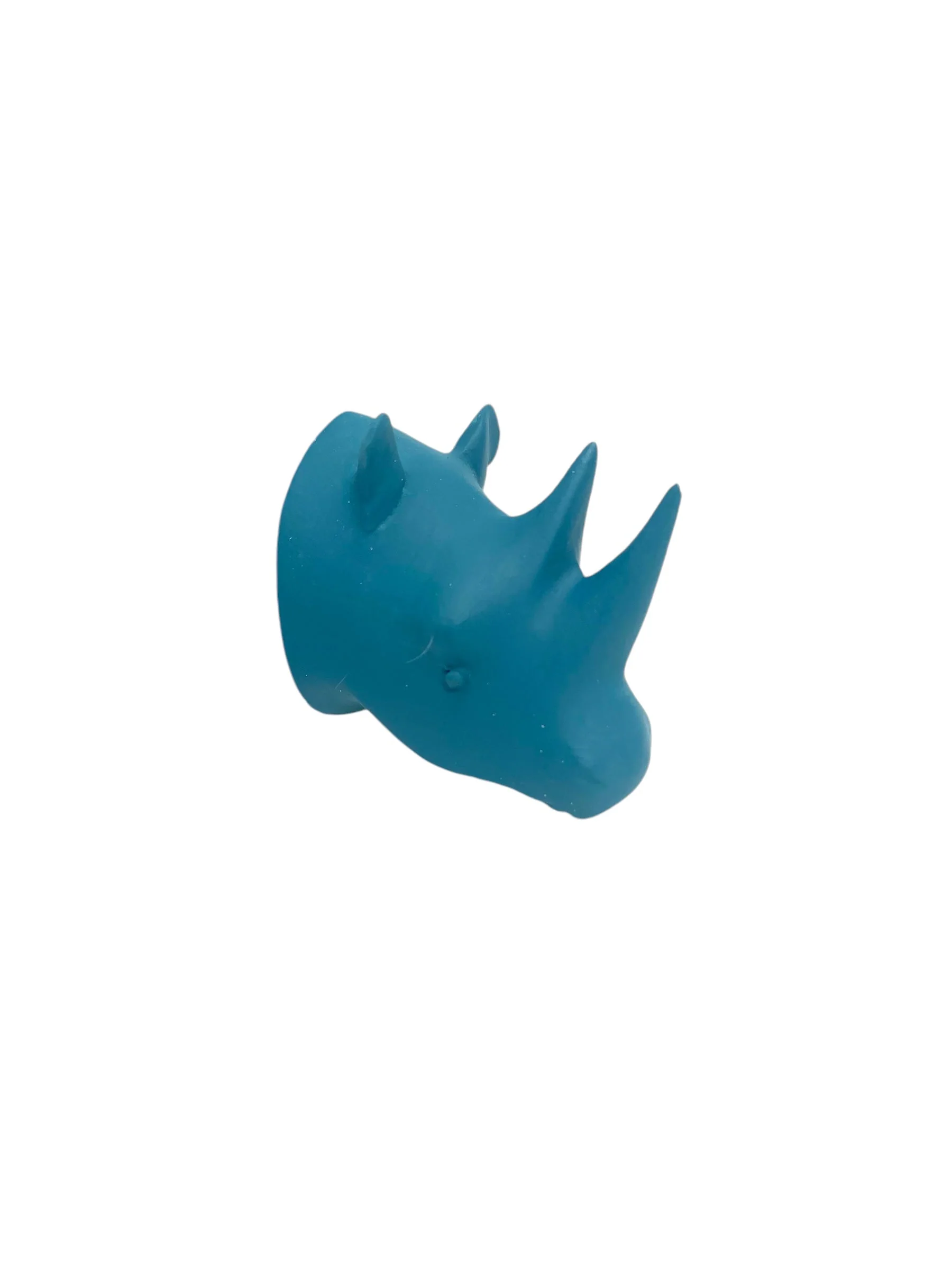 Small Hand Carved Jacaranda Rhino Head Wall Hanging - Image 3