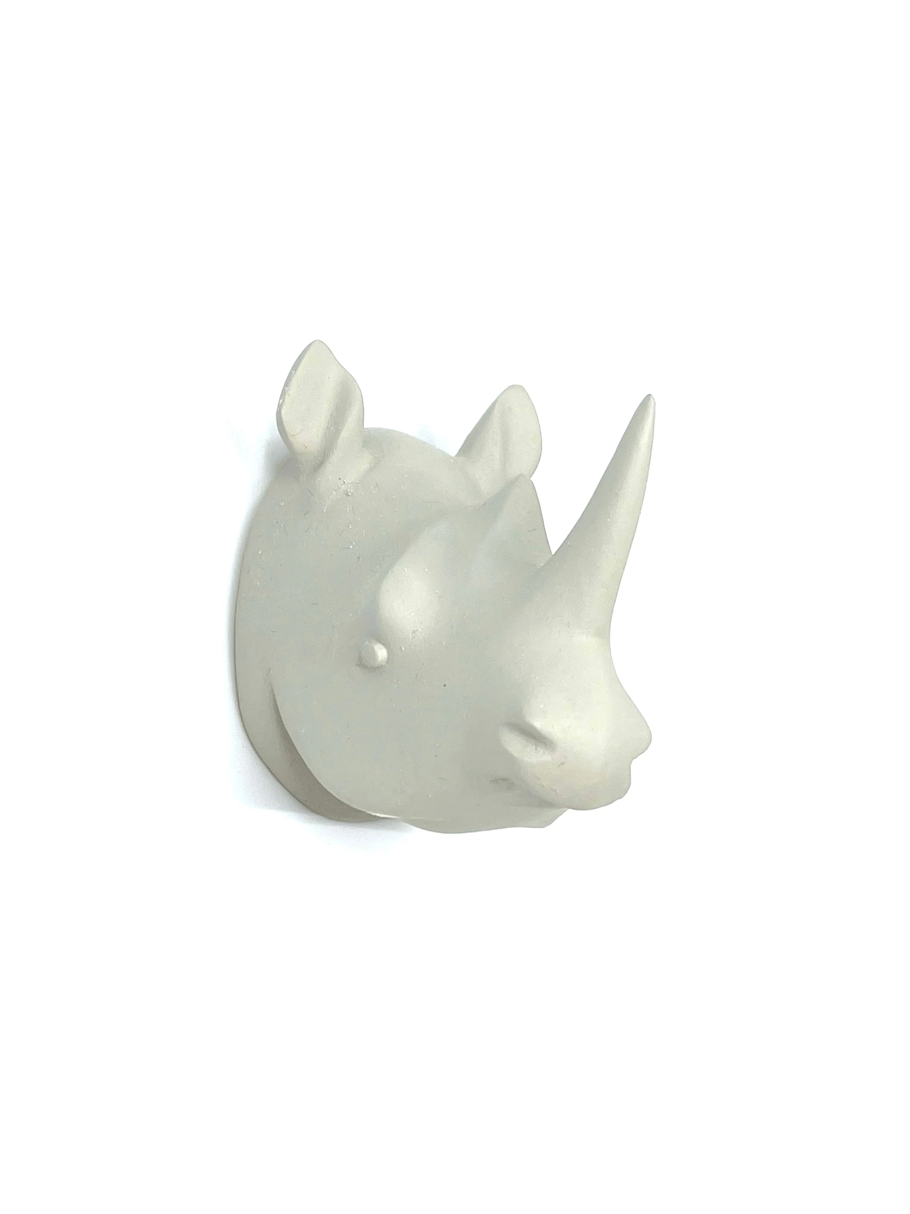 Small Hand Carved Jacaranda Rhino Head Wall Hanging - Image 6