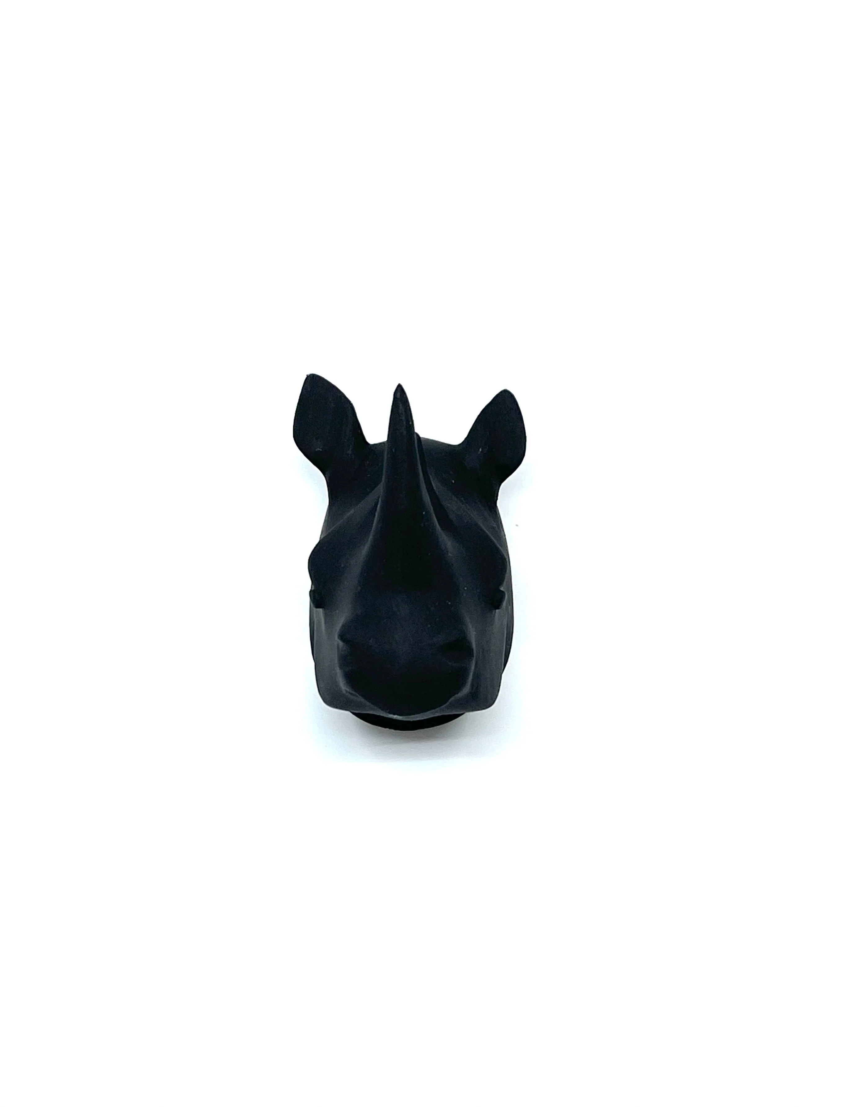 Small Hand Carved Jacaranda Rhino Head Wall Hanging - Image 7